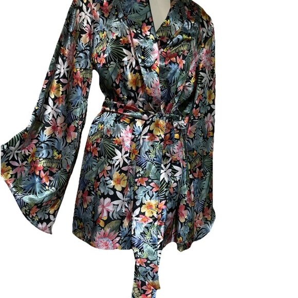 lei Palm Other - Kimono Robe Hawaiian Lei Palm Floral Multicolor Tie Flowy New Women’s Gift